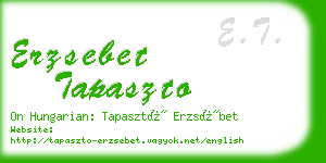 erzsebet tapaszto business card